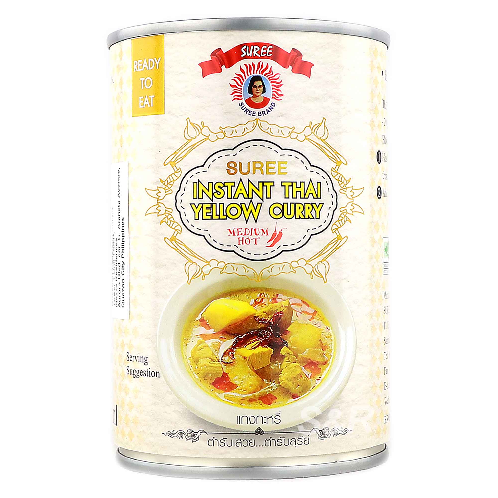 Suree Ready To Eat Instant Thai Yellow Curry Medium Hot 400mL